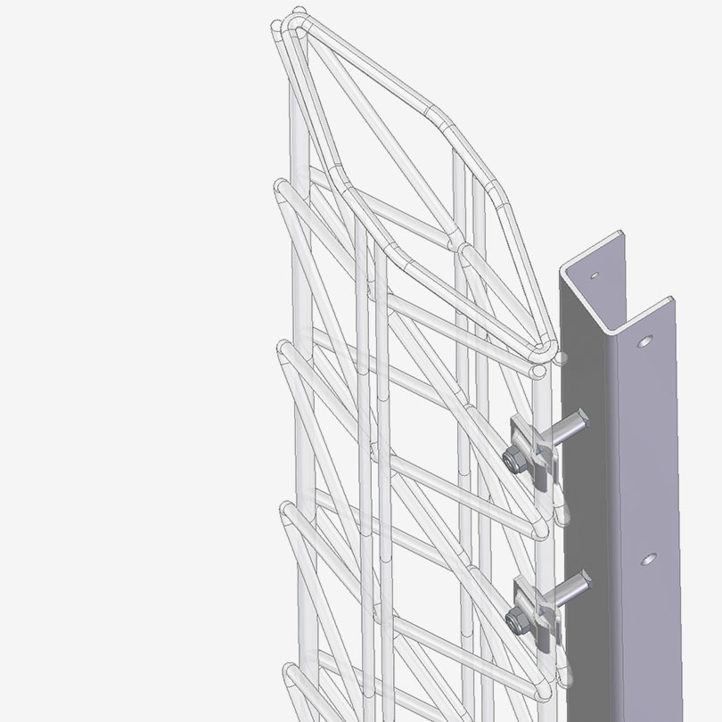 Special screw clip for U-Rails