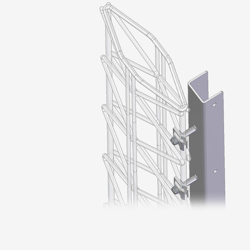 Special screw clip for U-Rails