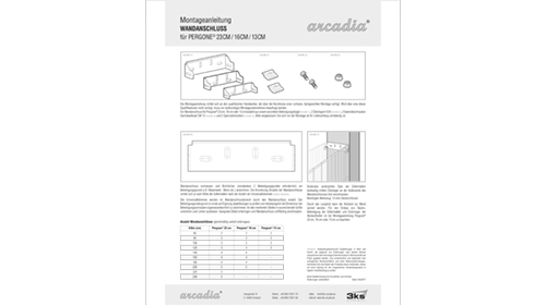 3ks arcadia Wandanschluss Montageanleitung